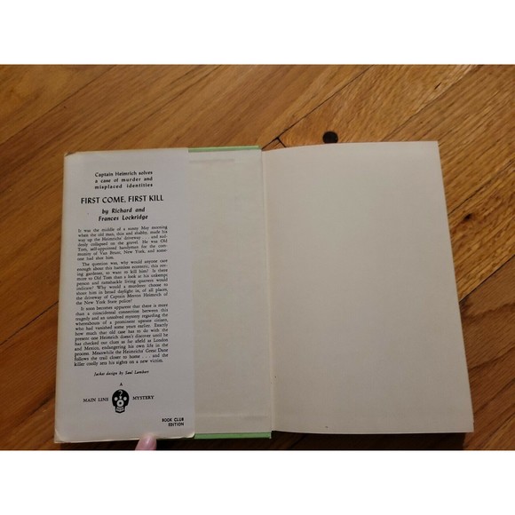 First Come, First Kill by Richard & Frances Lockridge, 1962, 1st Ed, HC DJ BCE - Picture 7 of 10